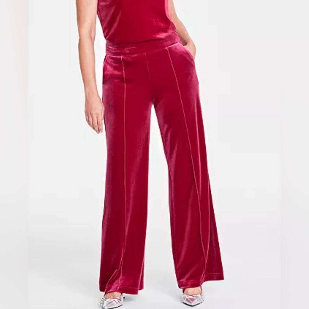 INC International Concepts Burgundy Wide Leg Pants